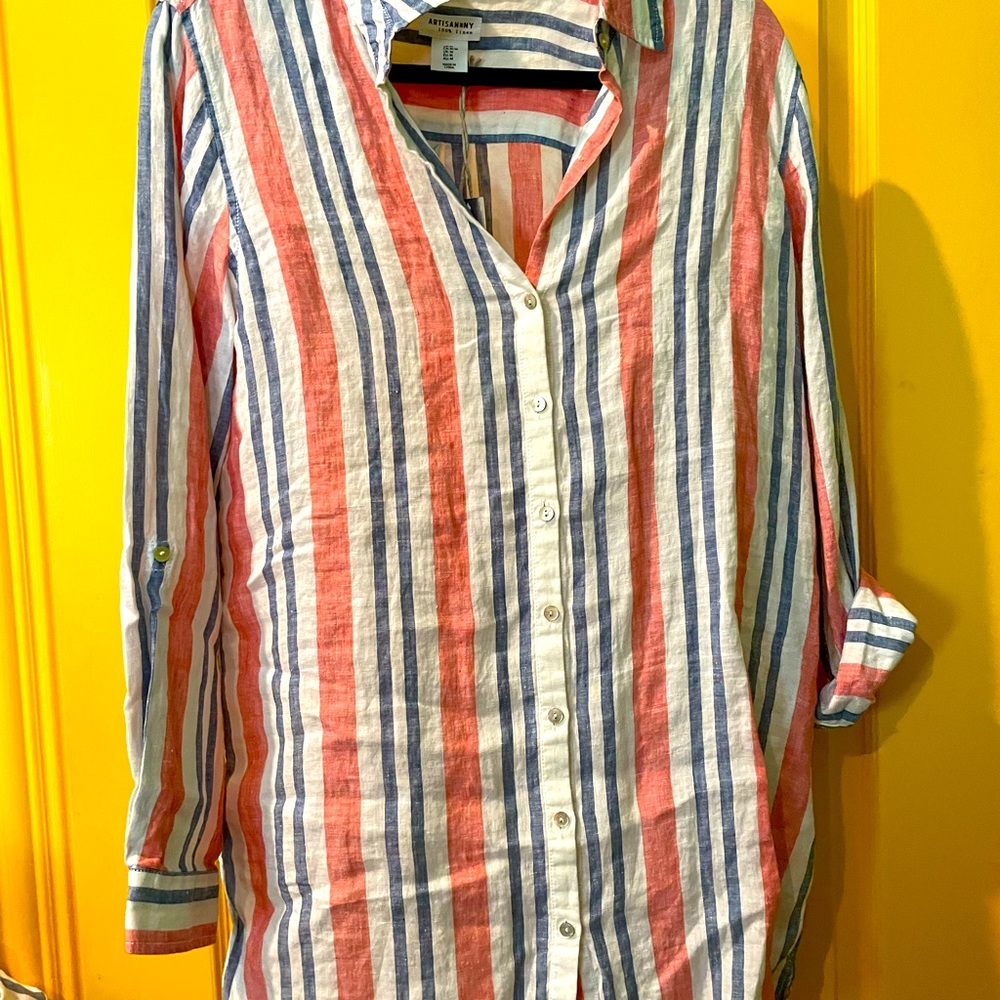 Linen long sleeve blouse